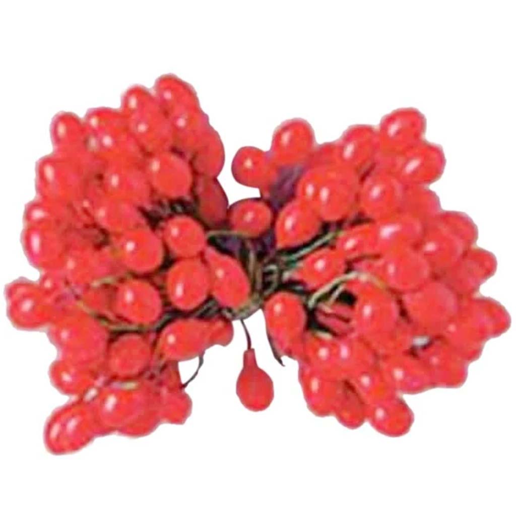 Holly Berries on Wire Stems Red 1/2 inch 144 pieces 