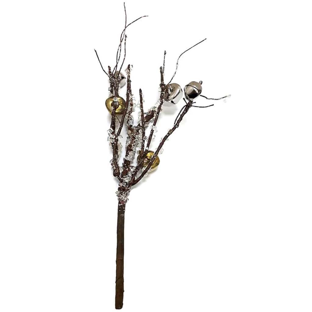 Christmas Pick Bell Glitter Twig 12in 