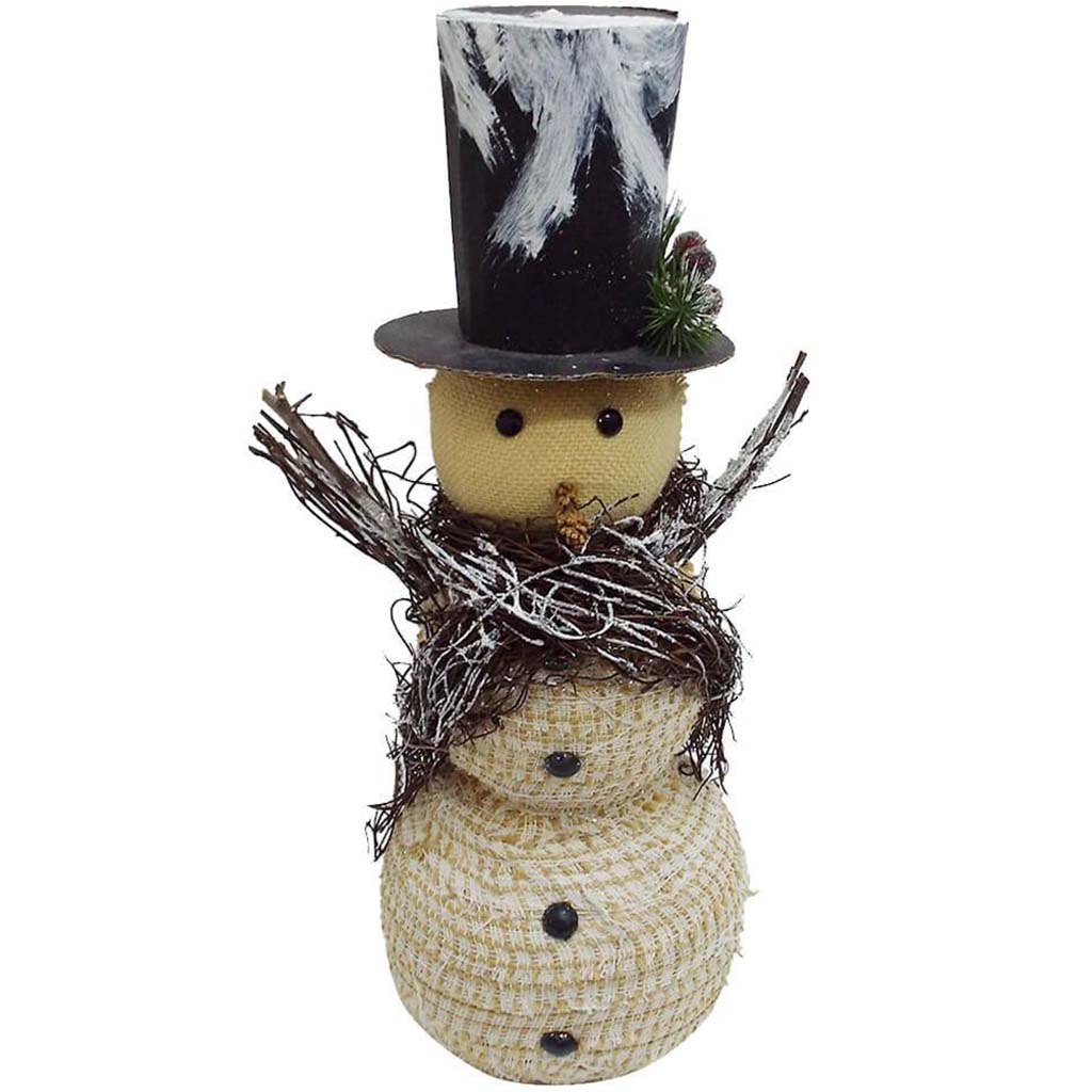 Table Snowman with Snow Hat, 17.25in 