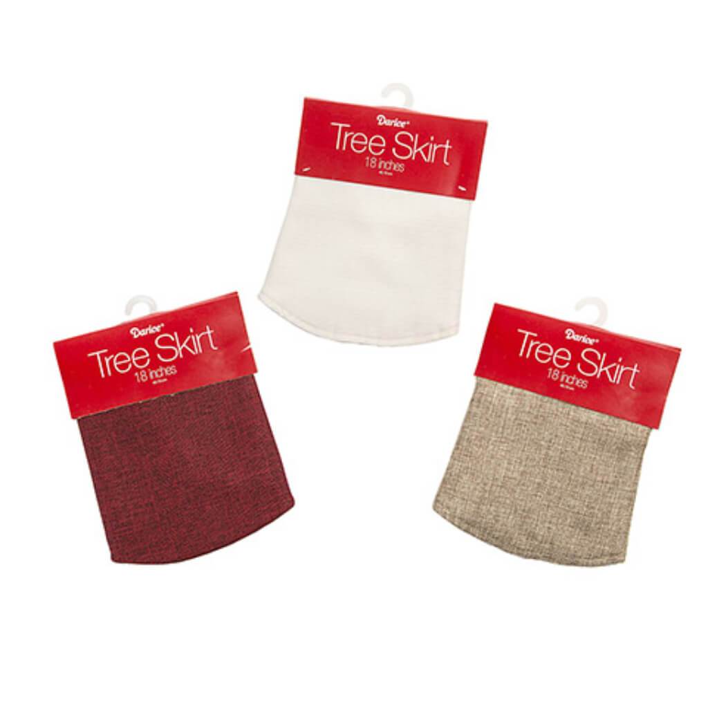 Mini Tree Skirt Burlap Assorted 18in 