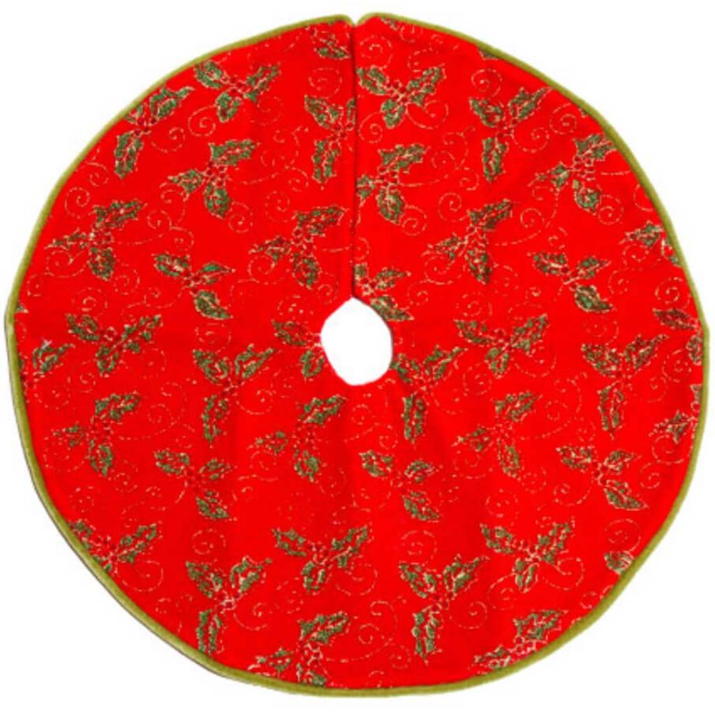 Miniature Holly Velvet Tree Skirt 18 inches 