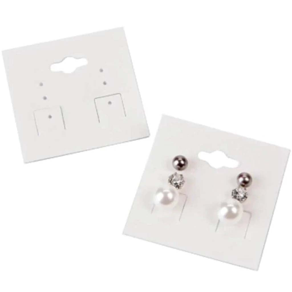 Get Organized™ Hanging Earring Cards Cream 2 x 2 inches 24 assorted size 