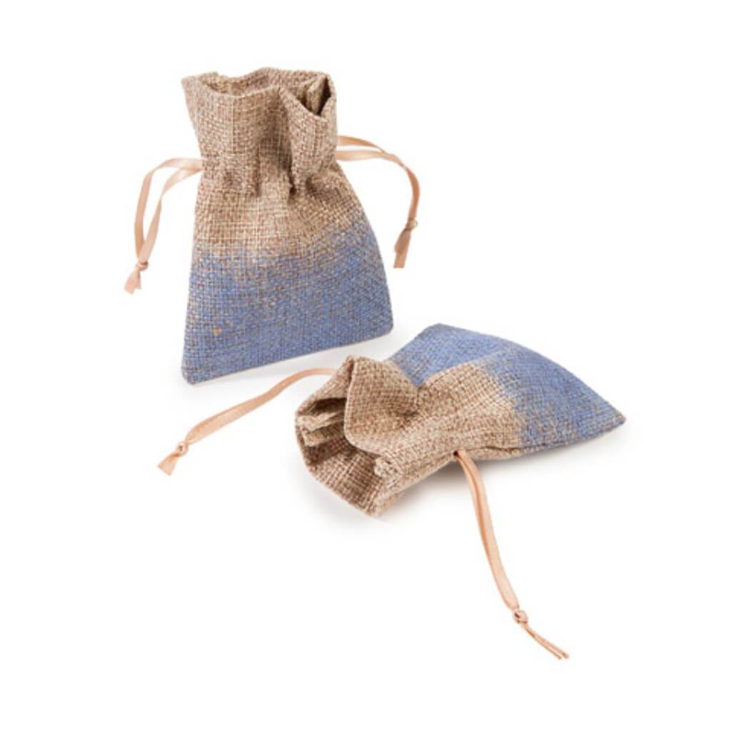 BURLAP BAG LTBLUE OMBRE 2PC 