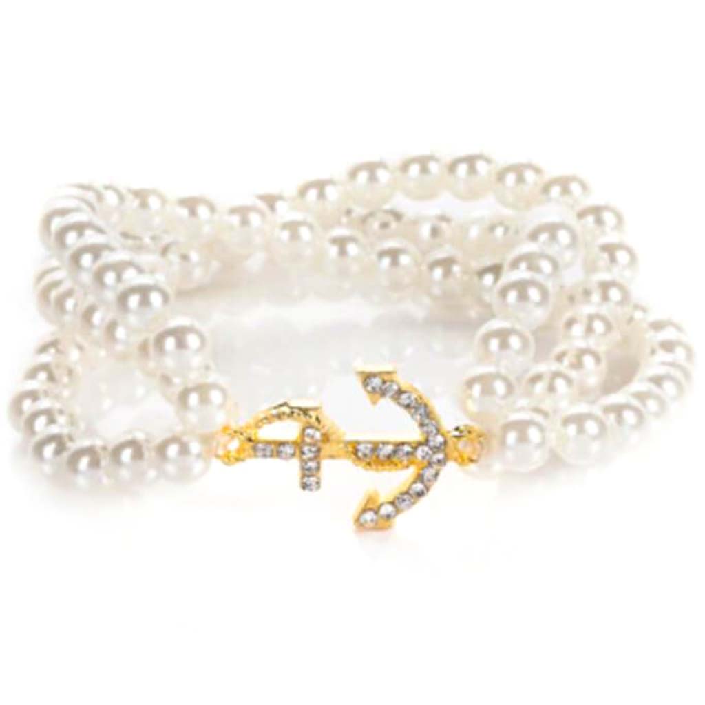 BRACELET GLASS PEARL 1PC 7.5IN 