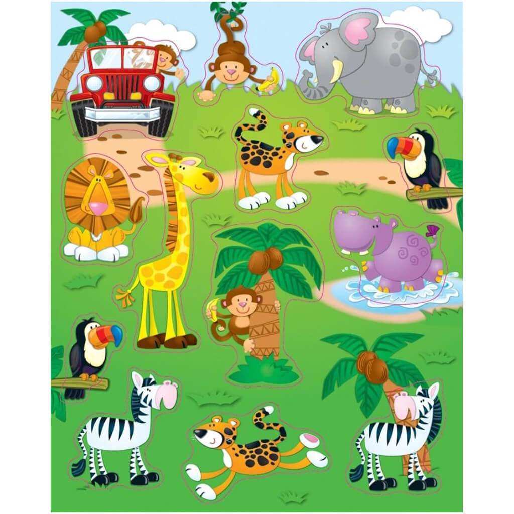 Jungle Safari Shape Stickers