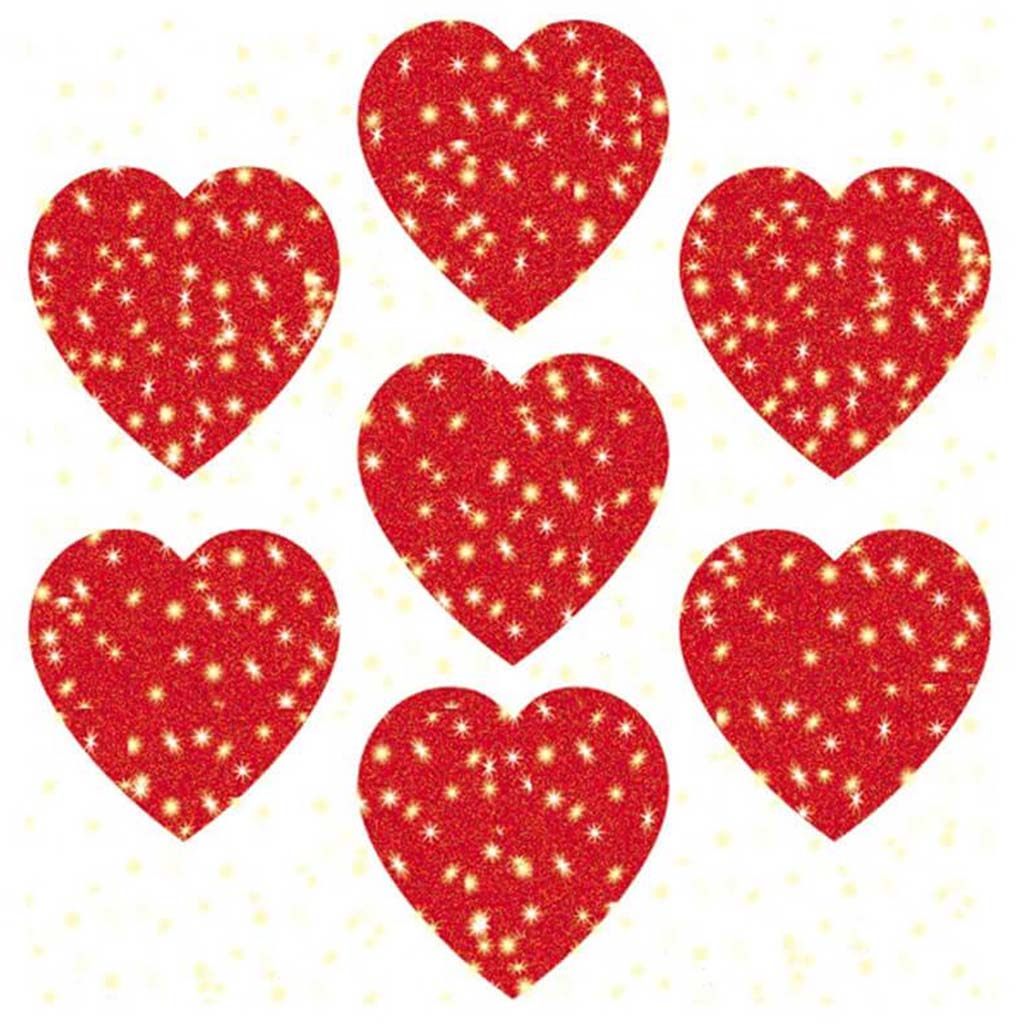 Hearts Red Dazzle Stickers 