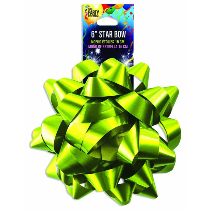 6" STAR BOW LACQUER LIME 
