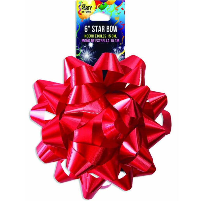 6" STAR BOW LACQUER RED 