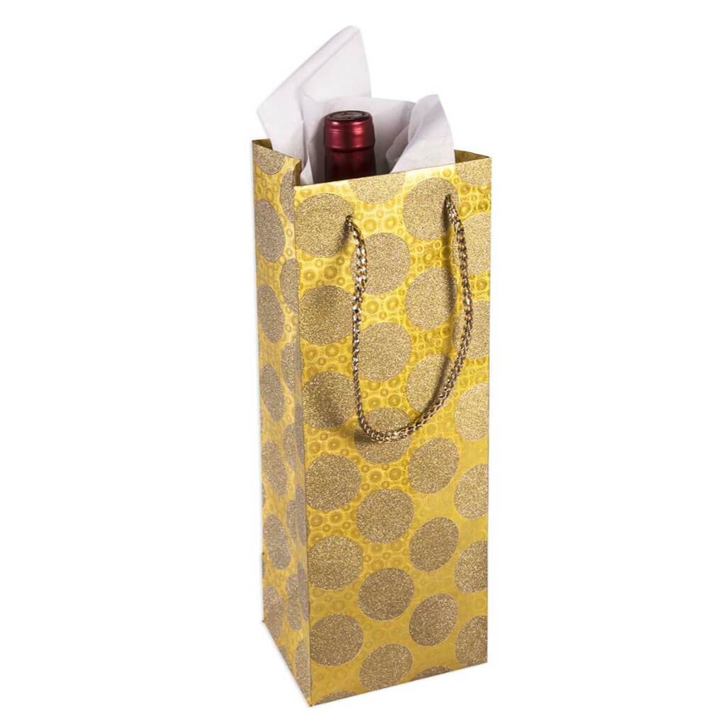 DIAMOND WINE BAG GOLD DOT 