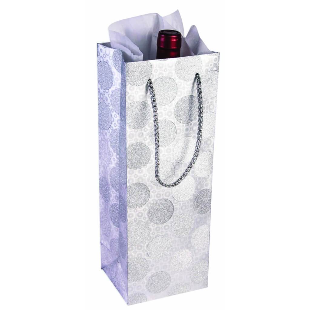 DIAMOND WINE BAG SILVER DOT 