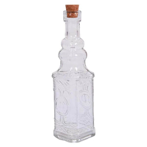 Clear Glass Bottle with Cork 6.5in