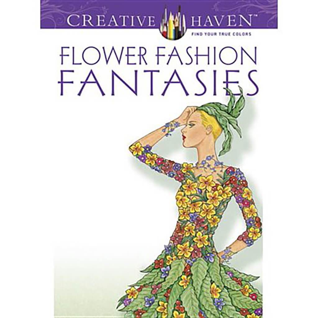 Creative Haven Coloring Books Flower Fashion Fantasies