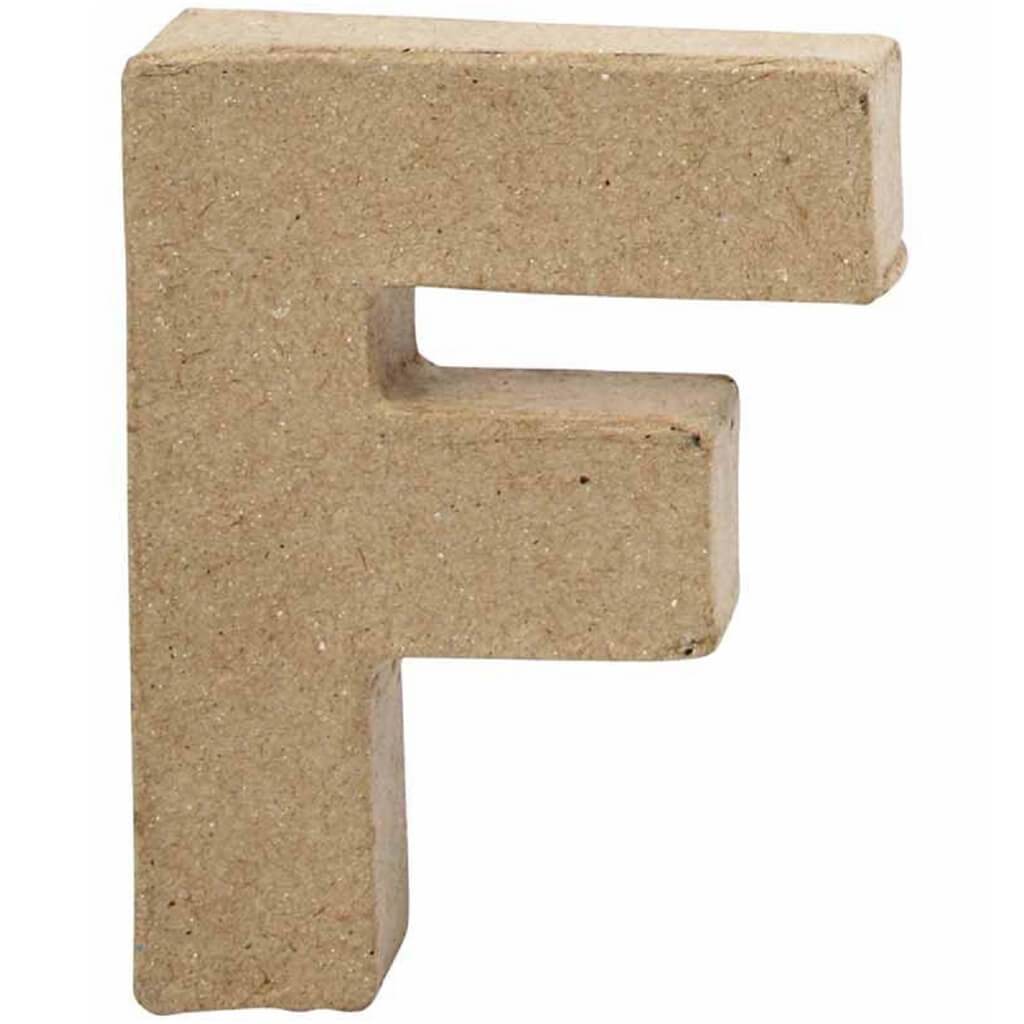 Paper Mache Letter F 4in