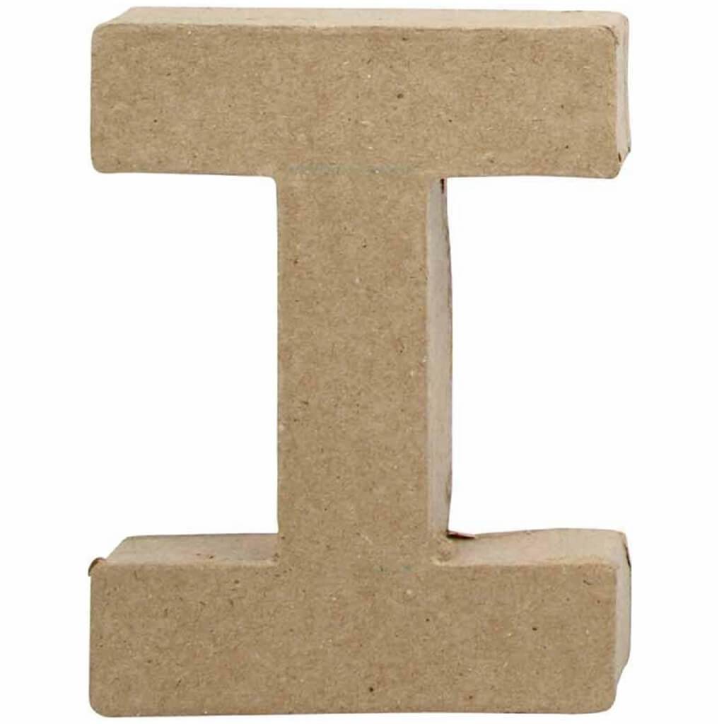 Paper Mache Letter I 4in