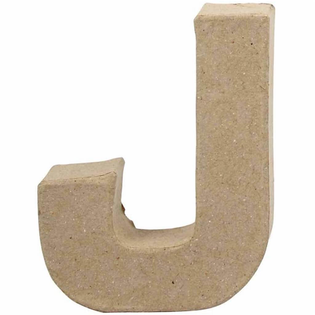 Paper Mache Letter J 4in