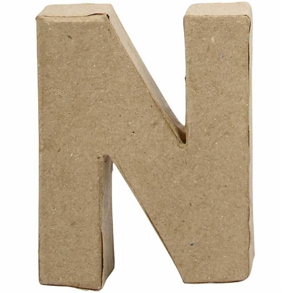 Paper Mache Letter N 4in