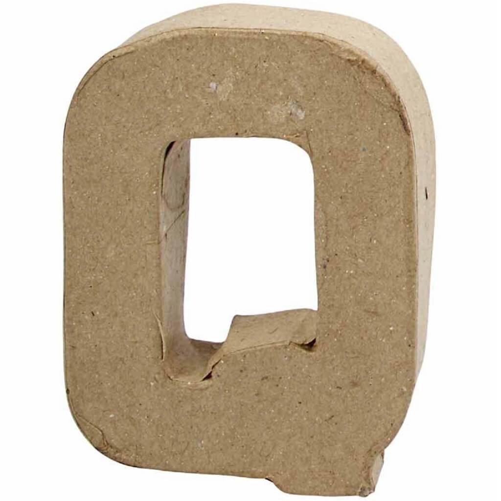 Paper Mache Letter Q 4in