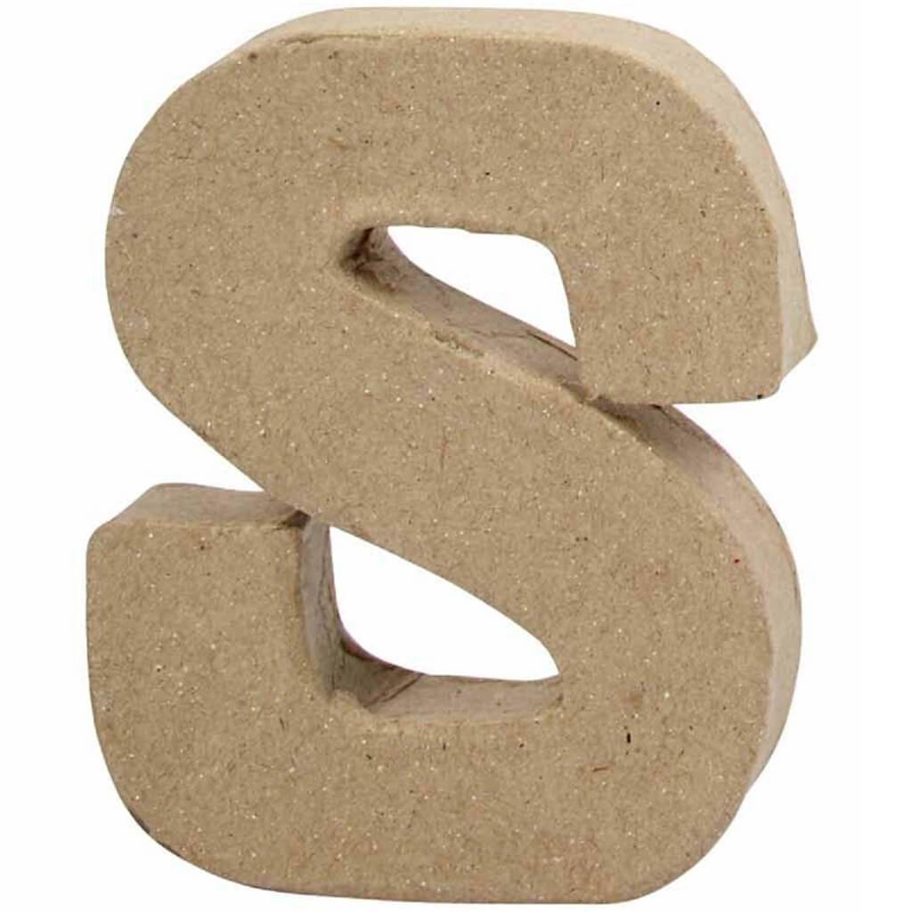 Paper Mache Letter S 4in