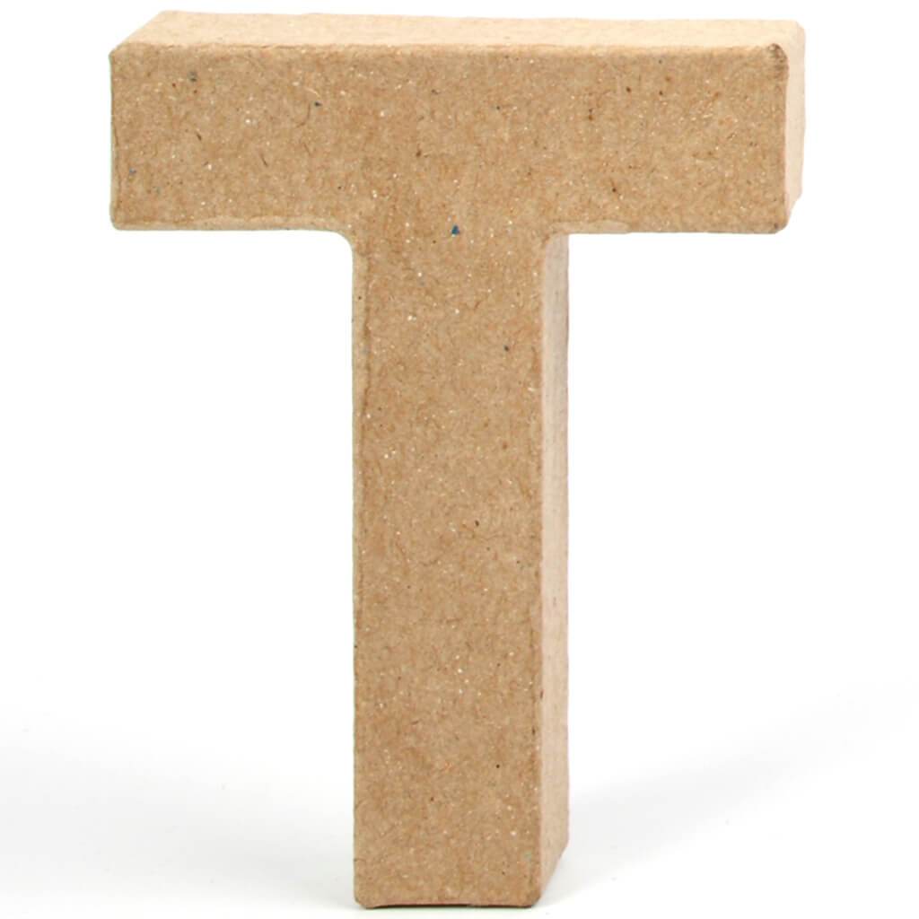 Paper Mache Letter T 4in