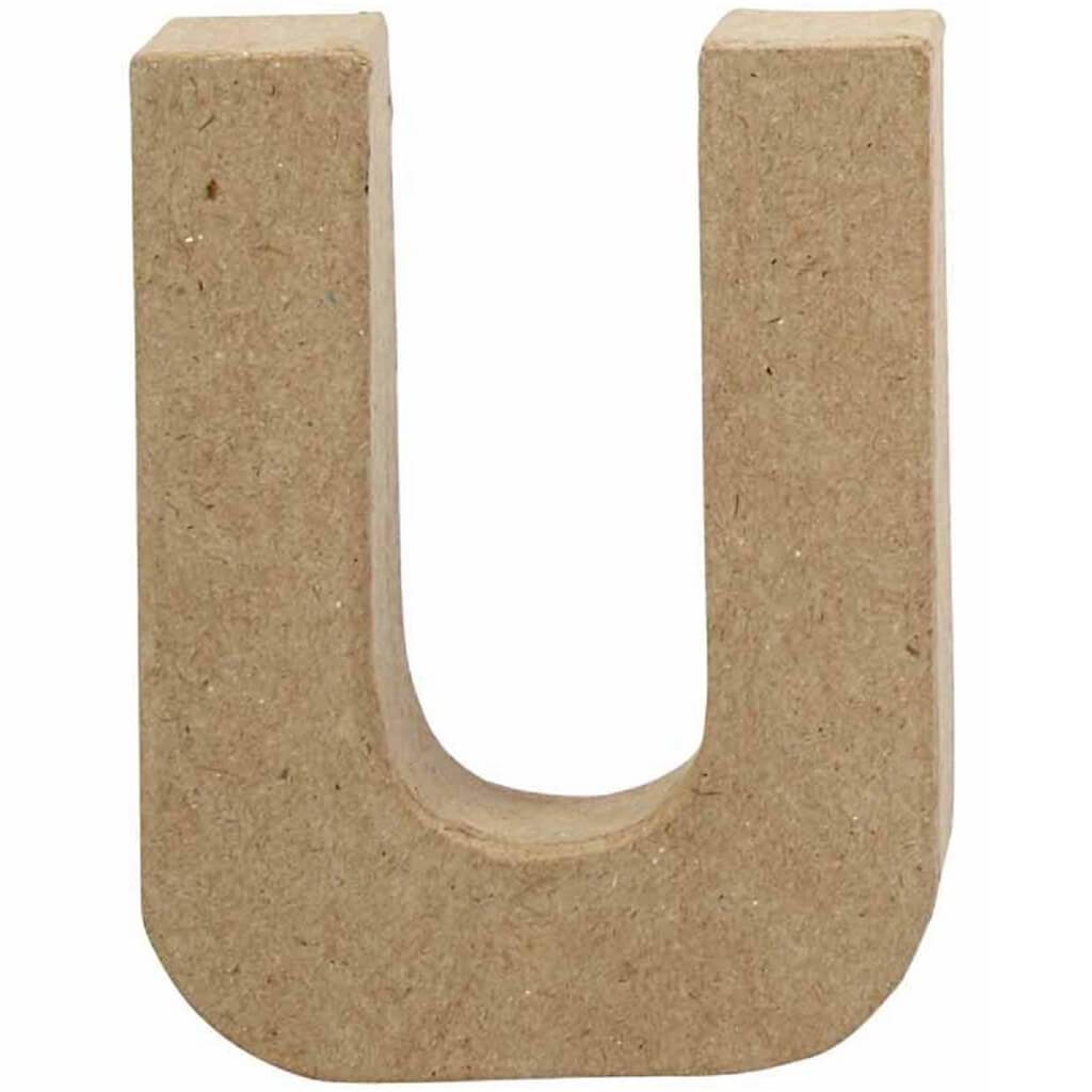 Paper Mache Letter U 4in