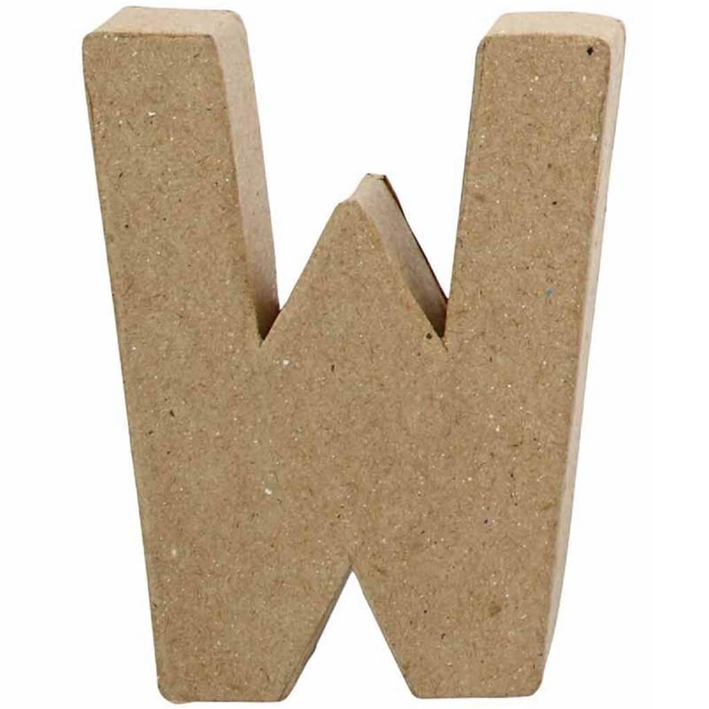 Paper Mache Letter W 4in