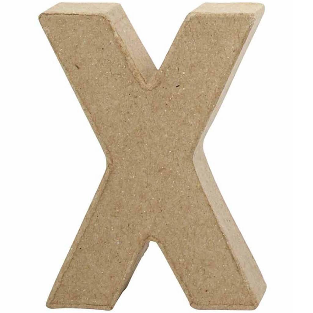 Paper Mache Letter X 4in