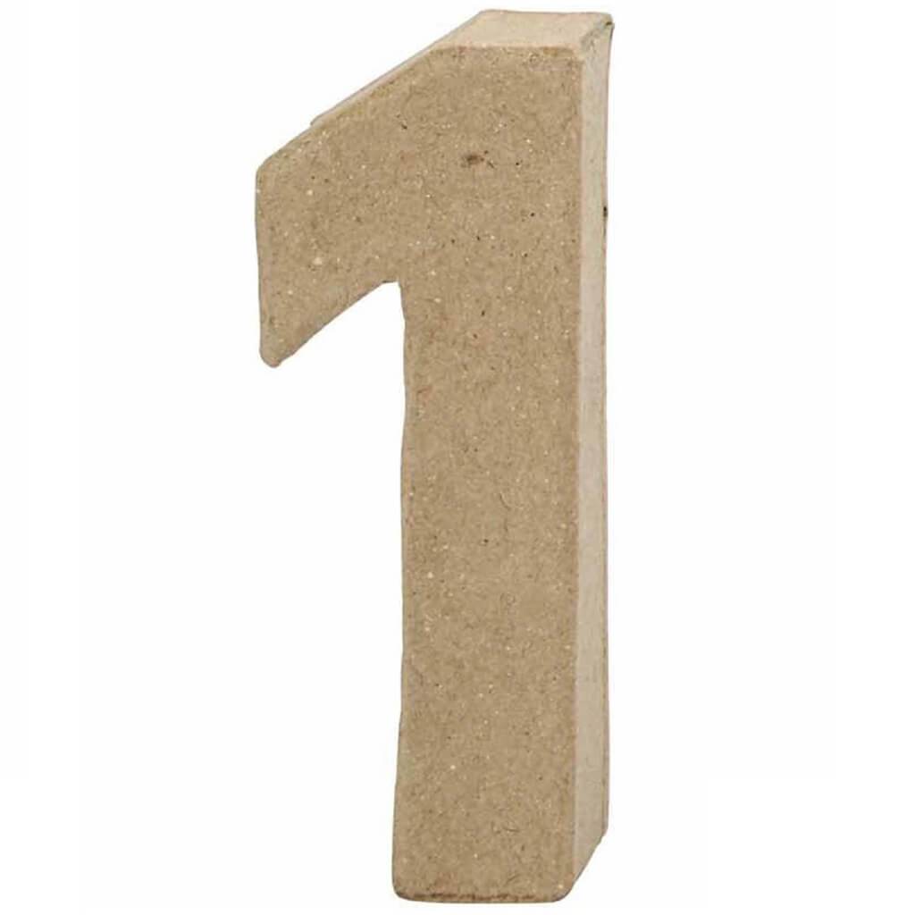 Paper Mache Number 1 4in