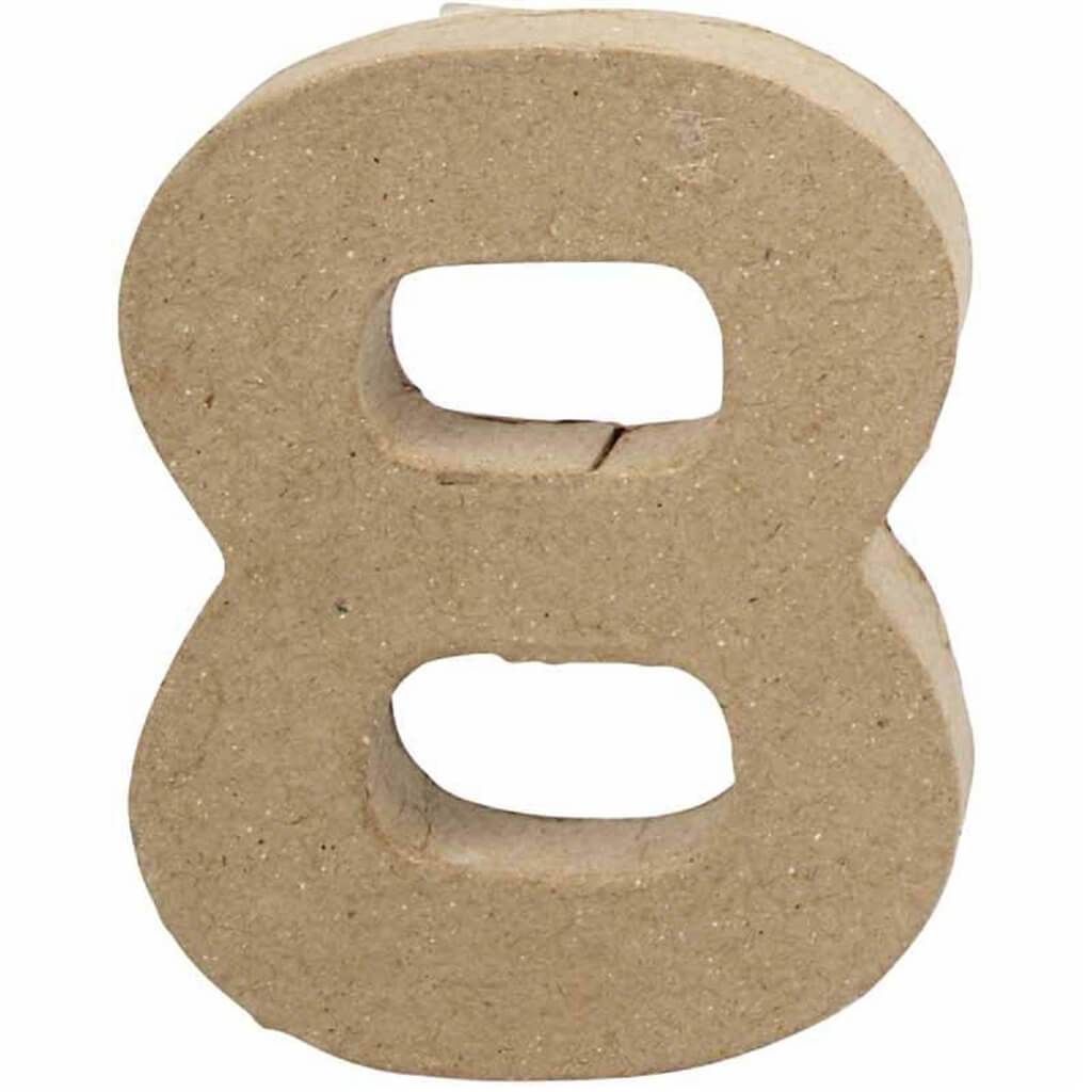 Paper Mache Number 8 4in