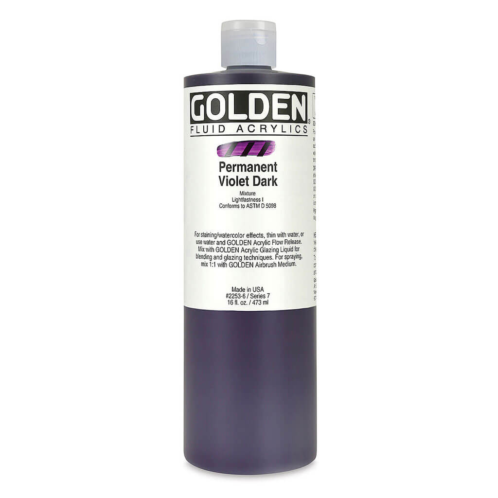 Golden Fluid Acrylics Permanent Violet Dark 16oz