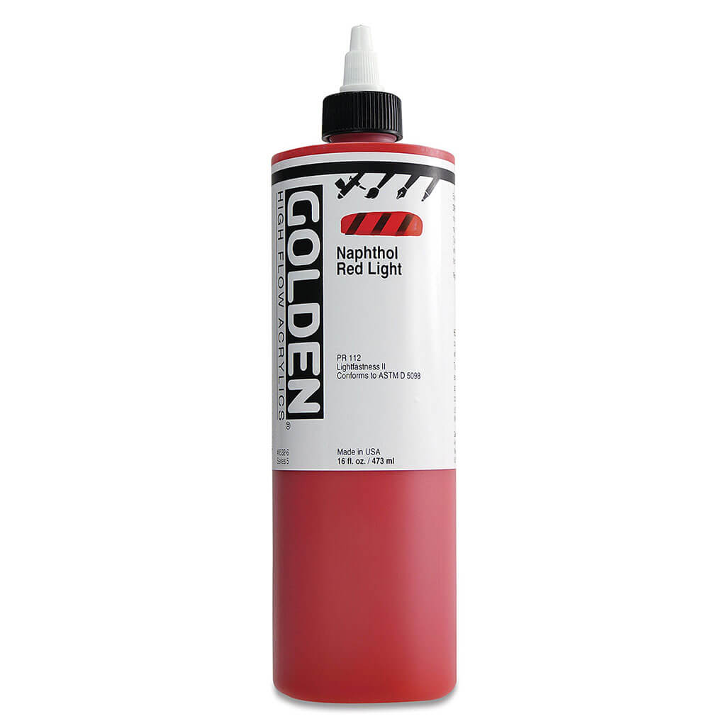 High Flow Acrylics Bottles 16oz Napthol Red Light