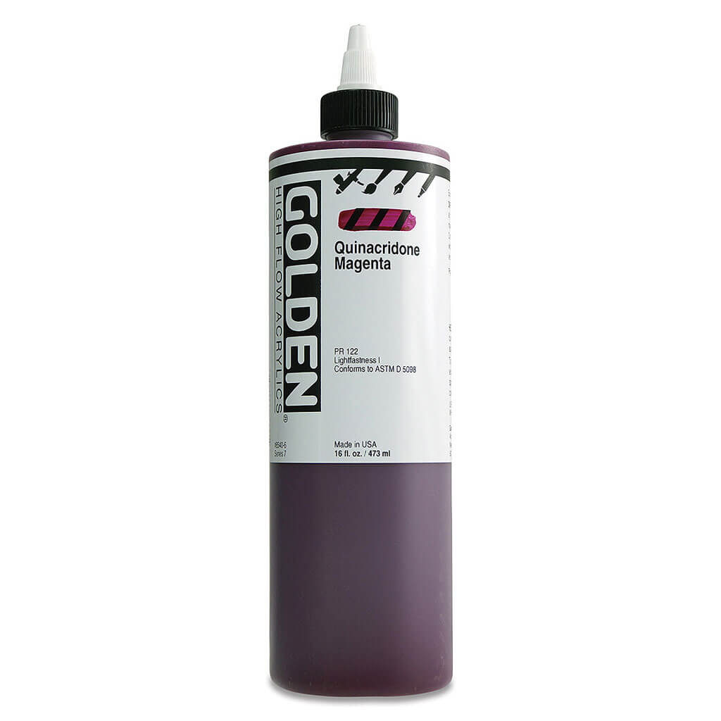 High Flow Acrylics Bottles 16oz Quinacridone Magenta