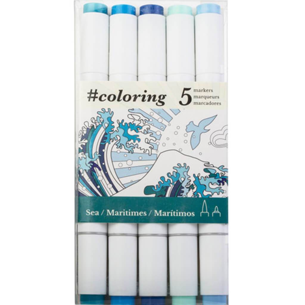 Art Alternatives Coloring Alcohol Markers Set of 5 Nature