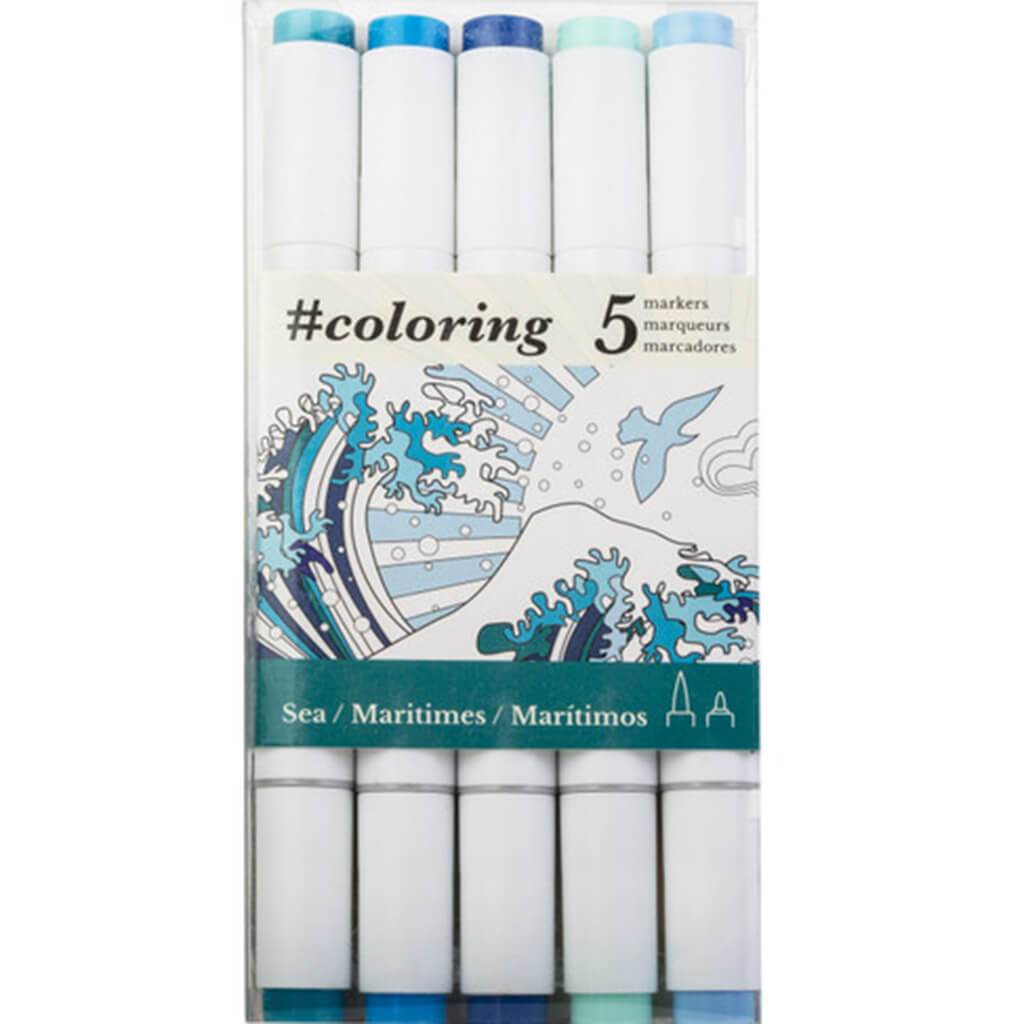 Art Alternatives Coloring Alcohol Markers Set of 5 Basic