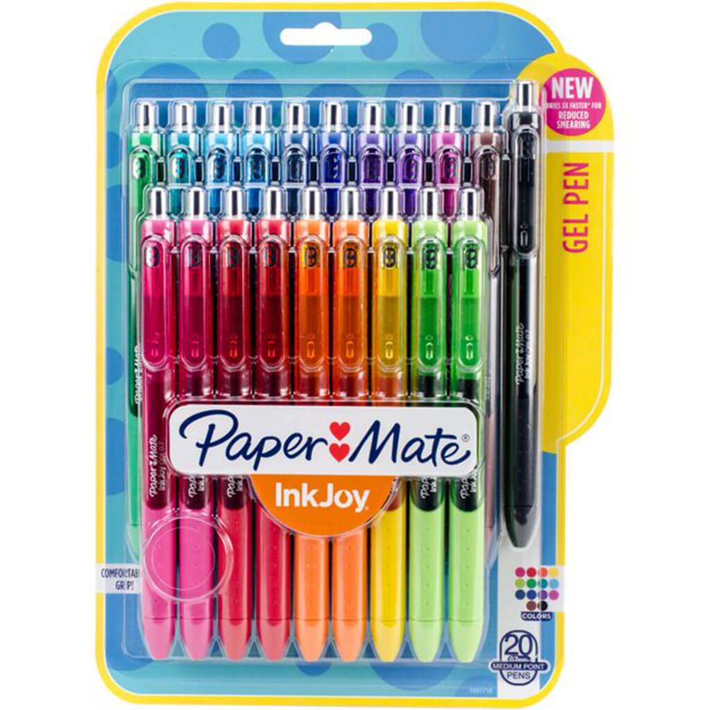 Papermate InkJoy Gel Pens Medium Point Assorted Color Set of 20