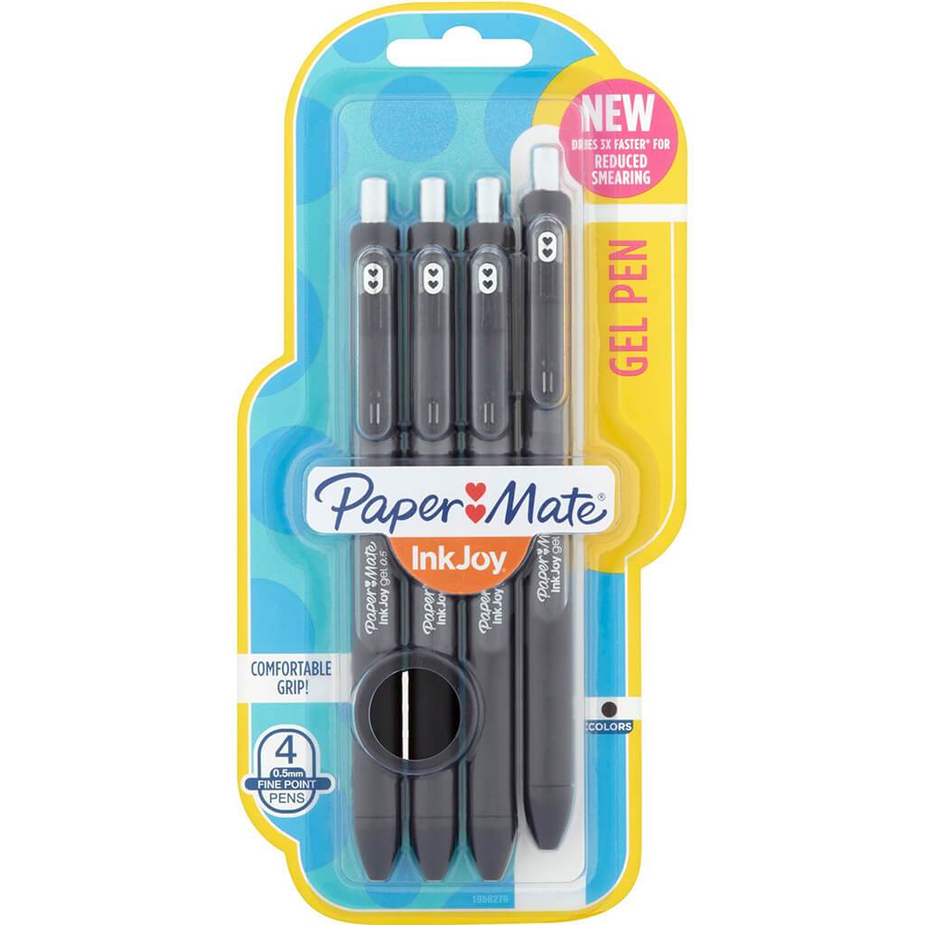 Paper Mate Inkjoy Gel Pen Fine Point Black 4pcs