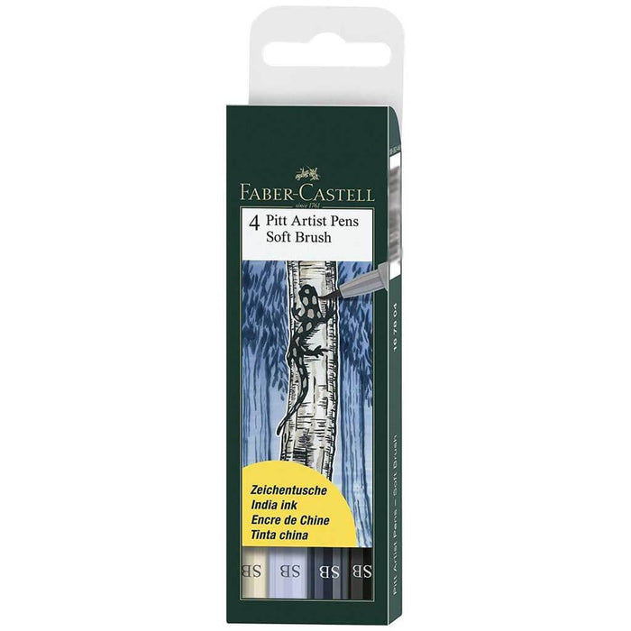 Faber Castell Pitt Artist Pen Brush Marker Set of 4