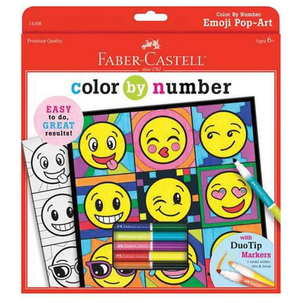 Faber Castell Color By Number Set Emoji Pop Art