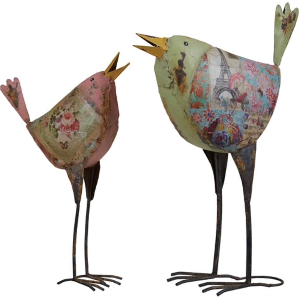 Sm Metal Decoupage Bird 2/Set 