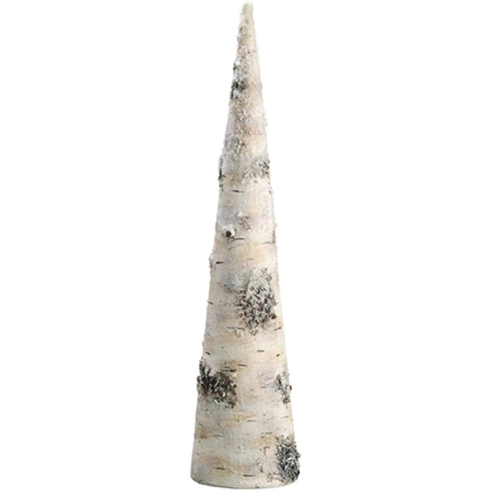 Snowy Faux Birch Cone Topiary 