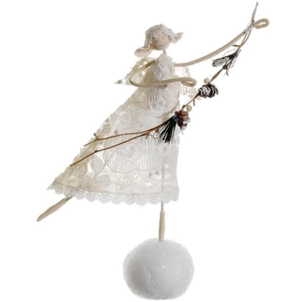 Standing Lace Angel on Snow Ball 