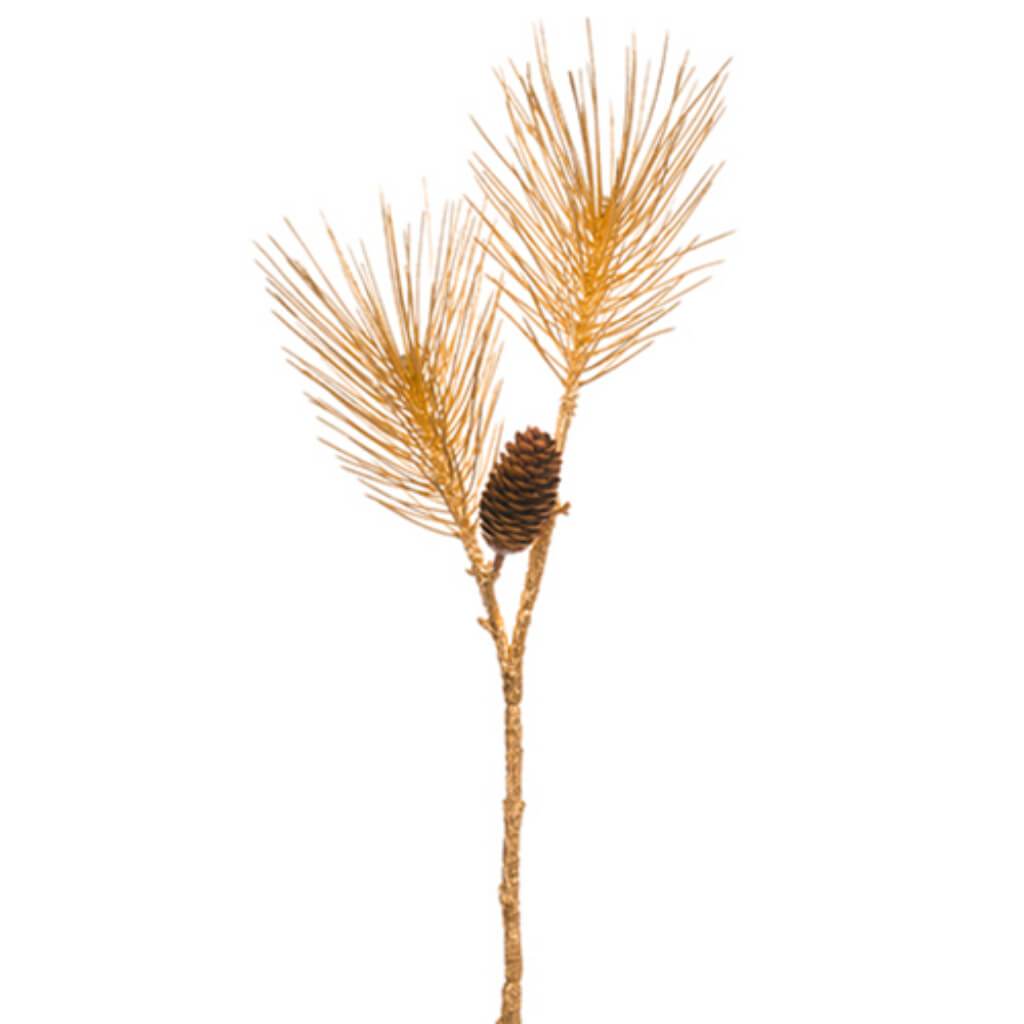 Long Needle Pine Spray With Pine Cone 