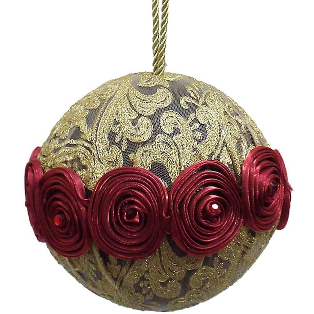 Rose Embroidered Lace Ornament 