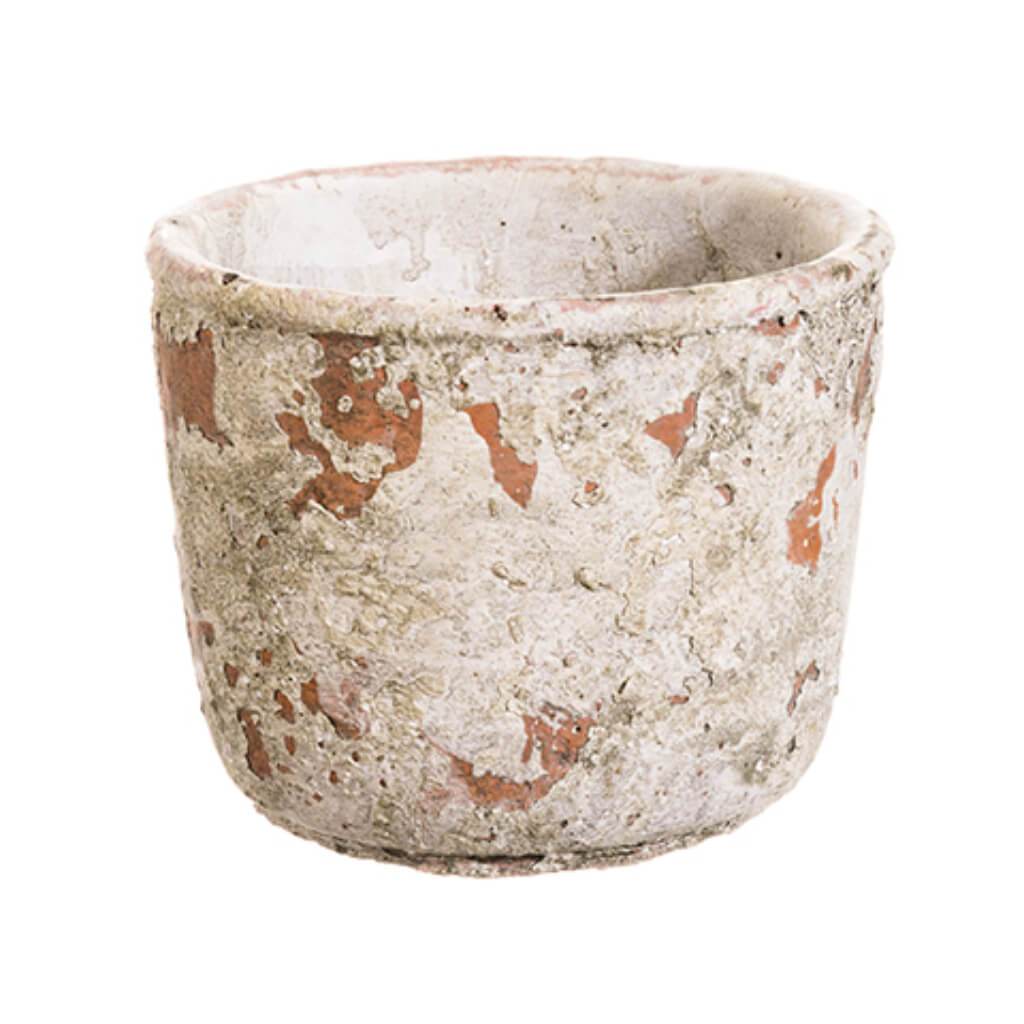 Clay Pot 4inH 5inD Gray Brown 