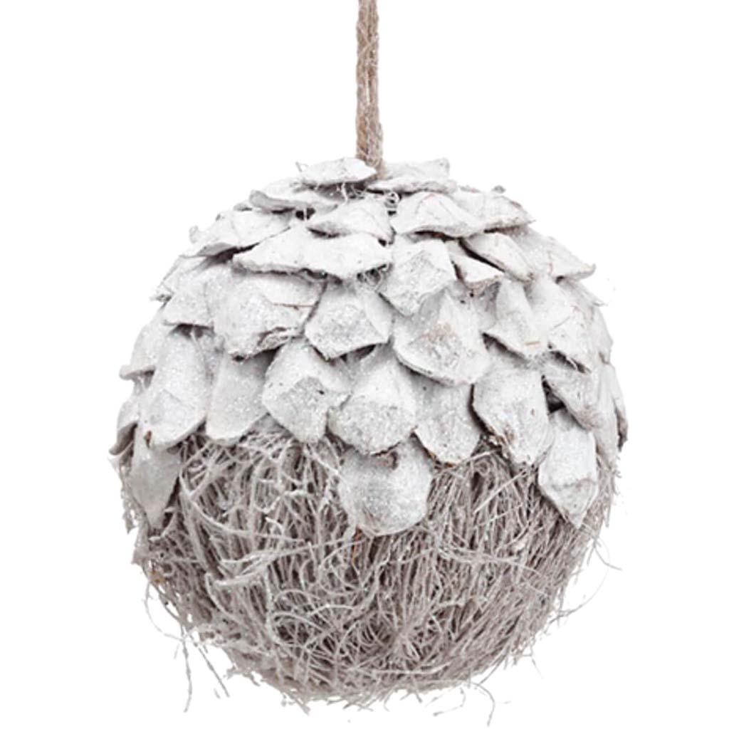 Glittered Sisal Ball Ornament 