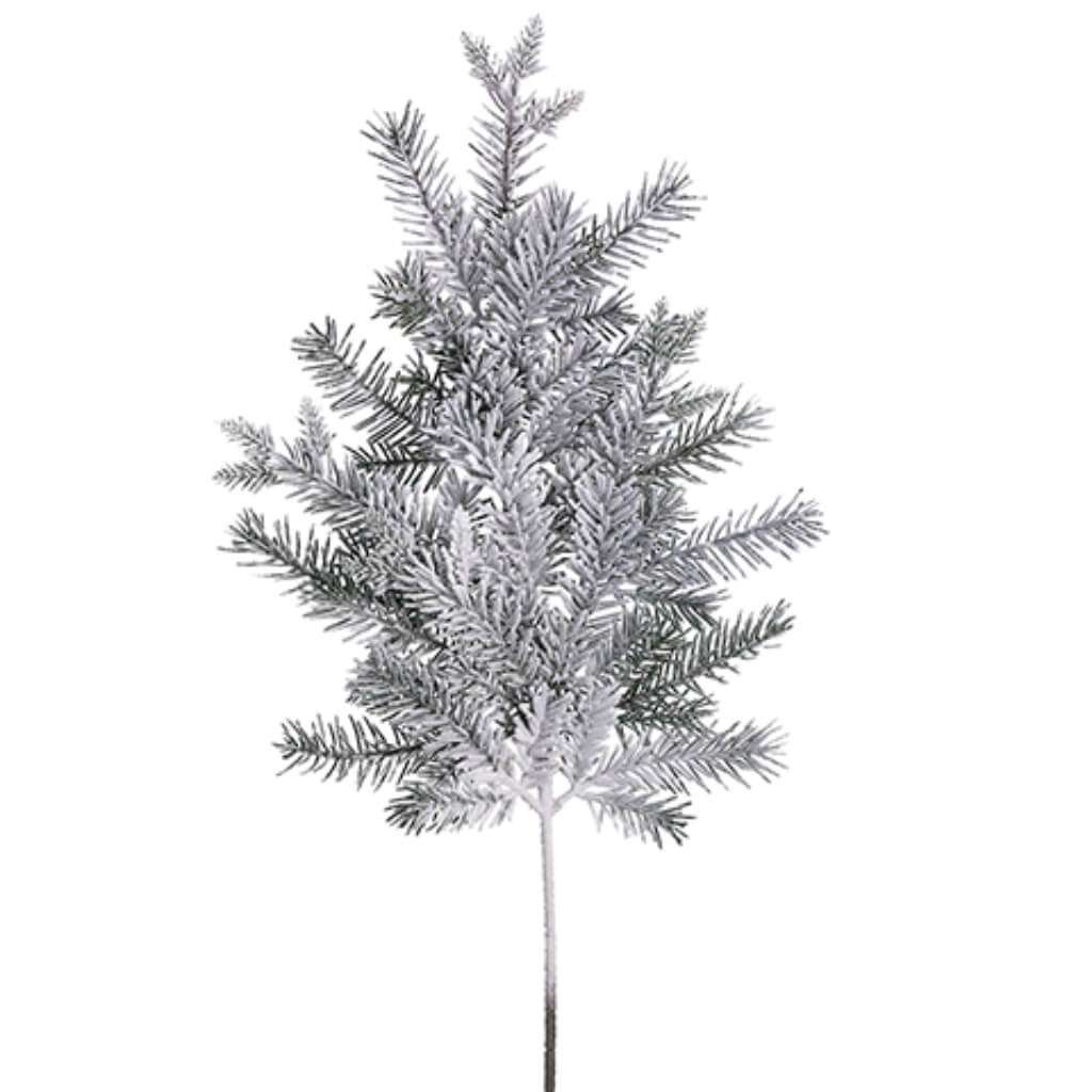 Snow Pine Spray White Green, 28in