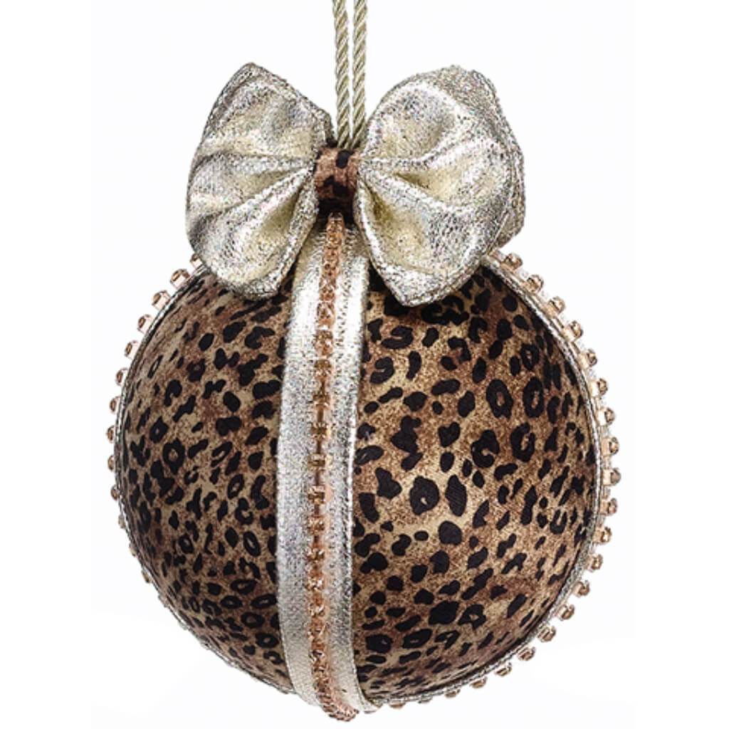 Rhinestone Leopard Ball Ornament 