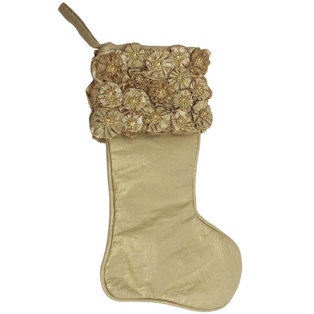 Rhinestone Flower Stocking 