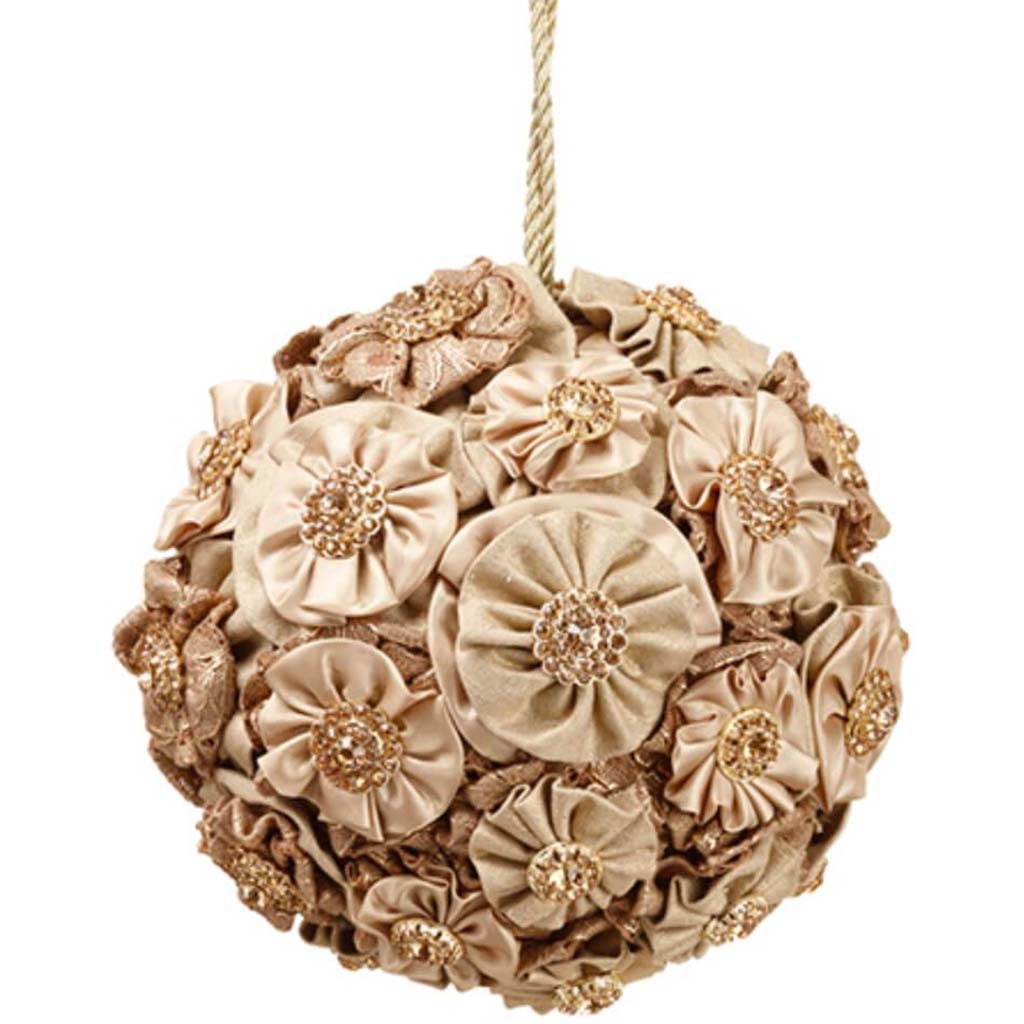 Rhinestone Flower Ball Ornament 