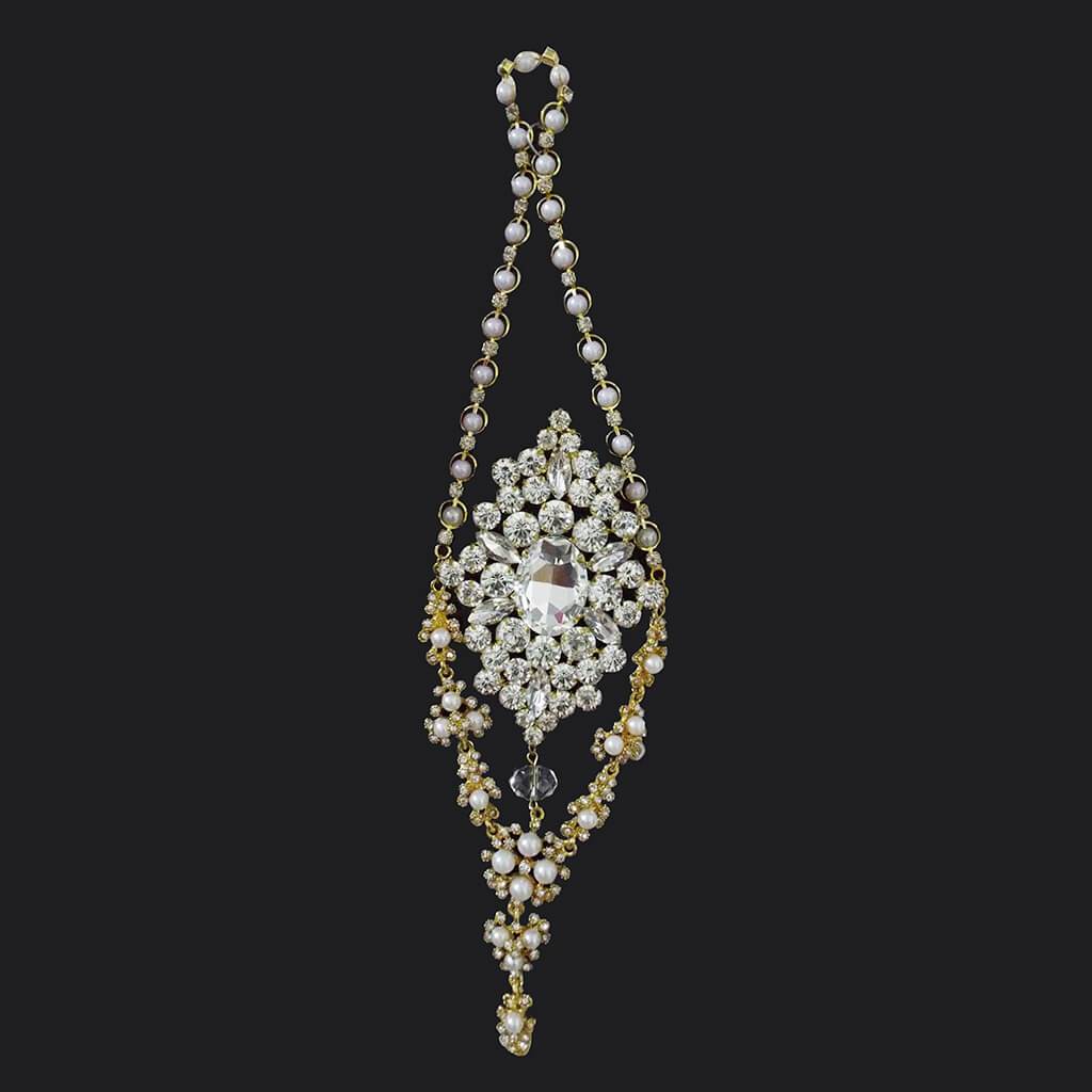 Rhinestone Pearl Drop Ornament 