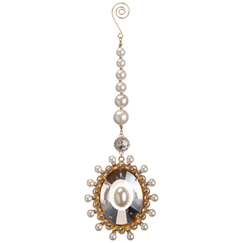 Pearl Crystal Drop Ornament 